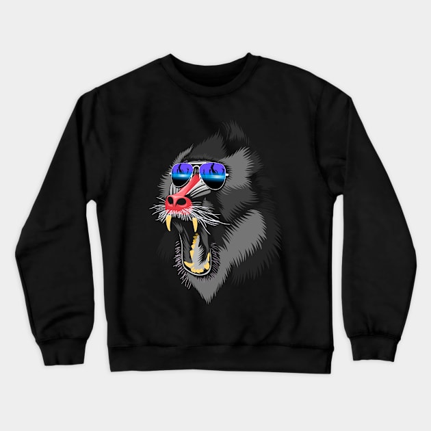 DJ Monkey Crewneck Sweatshirt by albertocubatas